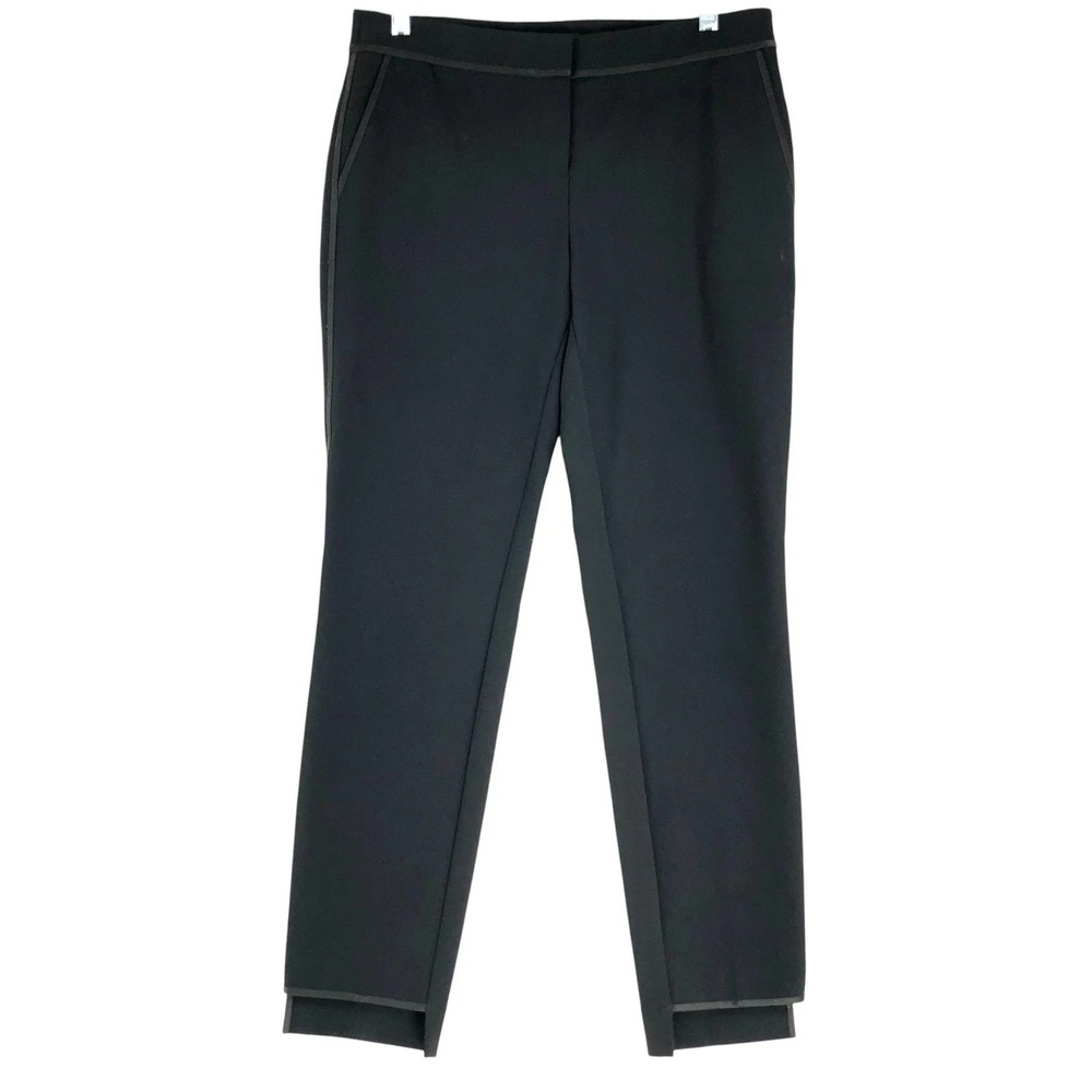 Lafayette 148 Manhattan Tuxedo Stripe SZ 16  Stretch Dress Pants $149 Hilo Hem